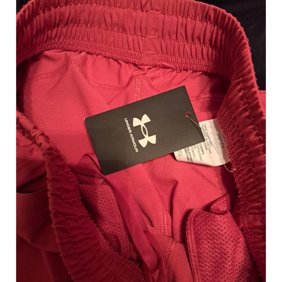 NWT Under Armour Joggers Women's Red Track Pants Pockets Loose Size Small New - Picture 5 of 7